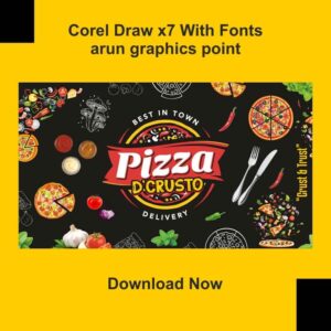 pizza wallpaper design With Fonts Corel draw x7
