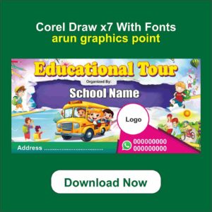 Educational Tour School banner design with Fonts Corel Draw x7