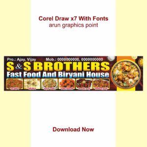 Fast Food Banner design With Fonts Corel Draw x7