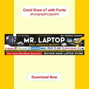 Mr. Laptop Sale Service & Security Banner Design Corel Draw X7 CDR File | Laptop Shop Flex Banner