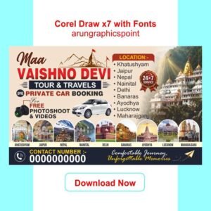 Maa Vaishno Devi Tour & Travels Visiting Card Design | Editable Business Card Template