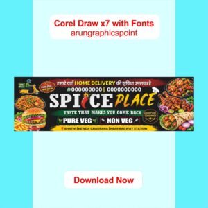 Spice Place Fast Food Banner Design CorelDRAW X7 & AI with Fonts