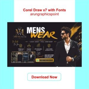 Mens Wear Business Card Design CorelDRAW X7 CDR File with Fonts