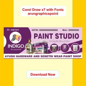 Indigo Paint Shop Banner Design With Fonts Corel Draw x7