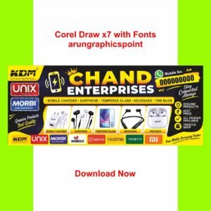 Chand Enterprises Mobile Shop Banner Design With Fonts | CorelDRAW X7 | Editable CDR Template