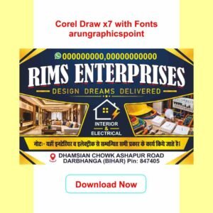 RIMS ENTERPRISES BANNER DESIGN WITH FONTS | CorelDRAW X7 | Editable CDR Template