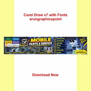 Mobile Parts & Services Banner Design With Fonts | CorelDRAW X7 | Editable CDR Template